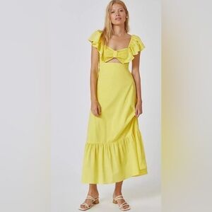 FARM Rio Yellow Ruffle Dress